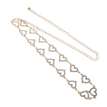 Women Herz Kette Verstellbarer Goldener Metall Gürtel