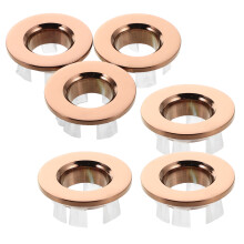 6Stk Waschbecken Überlaufring Roségold Kupfer ABS Schnellmontage