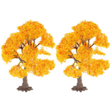 2Stk Mini Ahornbaum Modell Für Diorama, Stabile PVC Mehrfarbig