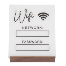 WiFi Passwortschild Aus Holz Acryl Weiß Für Büro Hotel