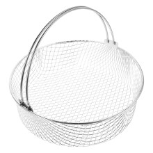 Deep Fryer Basket: Stainless Steel Round With Handle