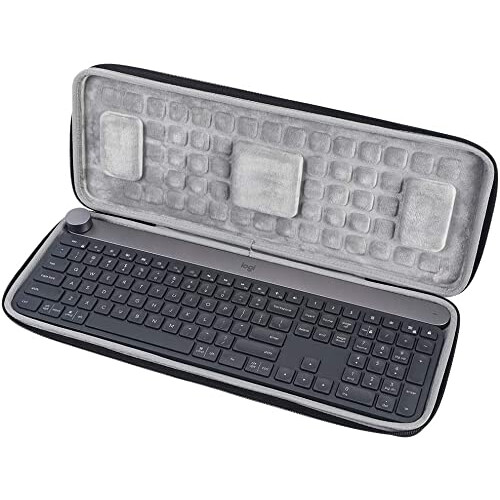 Shockproof Hard Shell WaterResistant Travel Protective Cover Case for Logitech Craft Keyboard