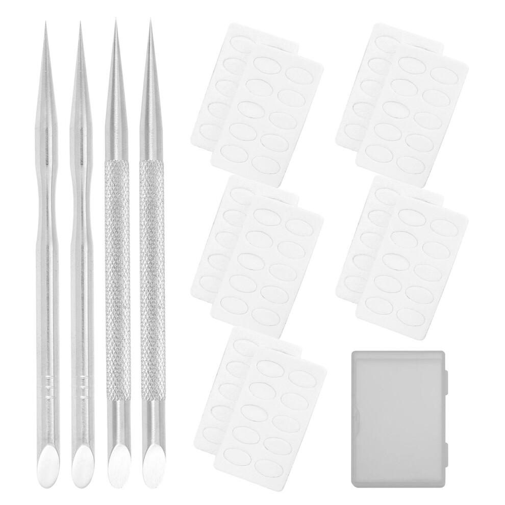 Artibetter 2Sets Professional Nail Care Kit Stainless Steel Cuticle Pusher Silver