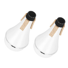 2Pcs Plastic Trumpet Practice Mutes Silver Lightweight and Durable