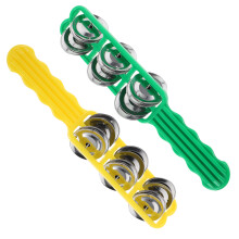 2Pcs Kids Handheld Tambourine Bells Plastic Percussion Learning Toy