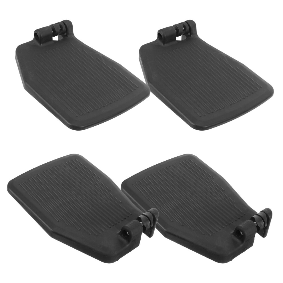 Villcase Black 4Pcs Abs Wheelchair Footrest Pedals Wide Surface For Safe Use