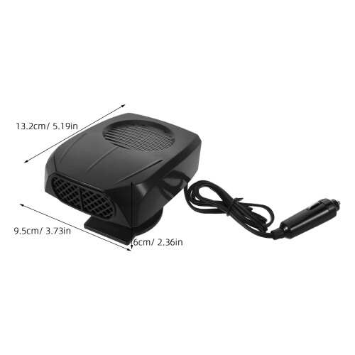 Lightweight Black Car Heater Plug in Auto Windshield Defroster 12V 2