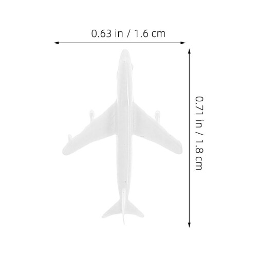 4Pcs Plastic Airplane Model Sand Table Airport Accessories White 1