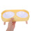 Light Yellow ABS Raised Cat Dog Bowl Stable Base Spill Resistant 4