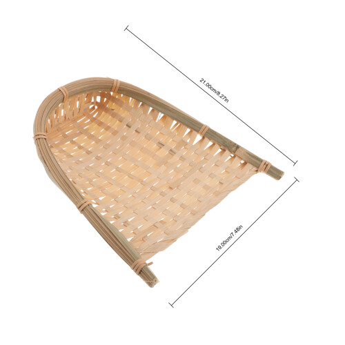 2Pcs Hand Weave Bread Baskets Bamboo For Kitchen Serving And Drying 2