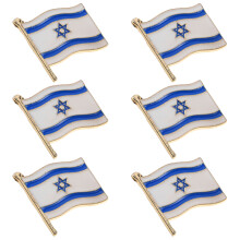 6Pcs Flag Lapel Pins For Clothes Hats Bags Badge Brooch
