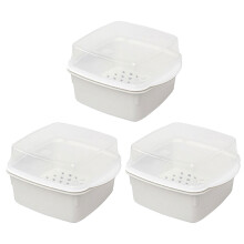 3Pacote Panela Vapor Micro-Ondas Plástico Para Cozinha