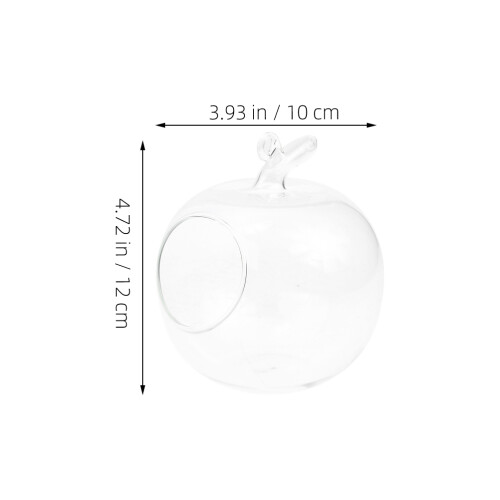 garrafa hidropônica transparente formato maçã 10 cm 3 un 1
