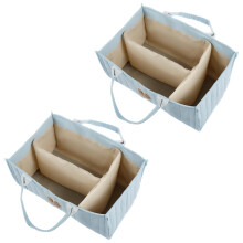 Baby Diaper Organizer 2Pack Portable Caddy With Handle, LargeCapacity Diaper Storage Basket For Car Travel Newborn