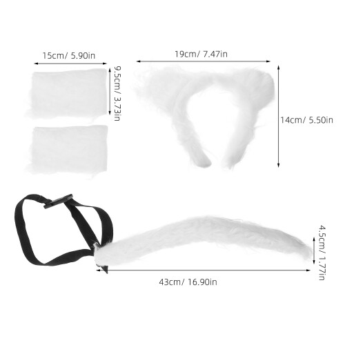 Conjunto De Acessórios Para Fantasia De - Orelhas, E Luvas 2