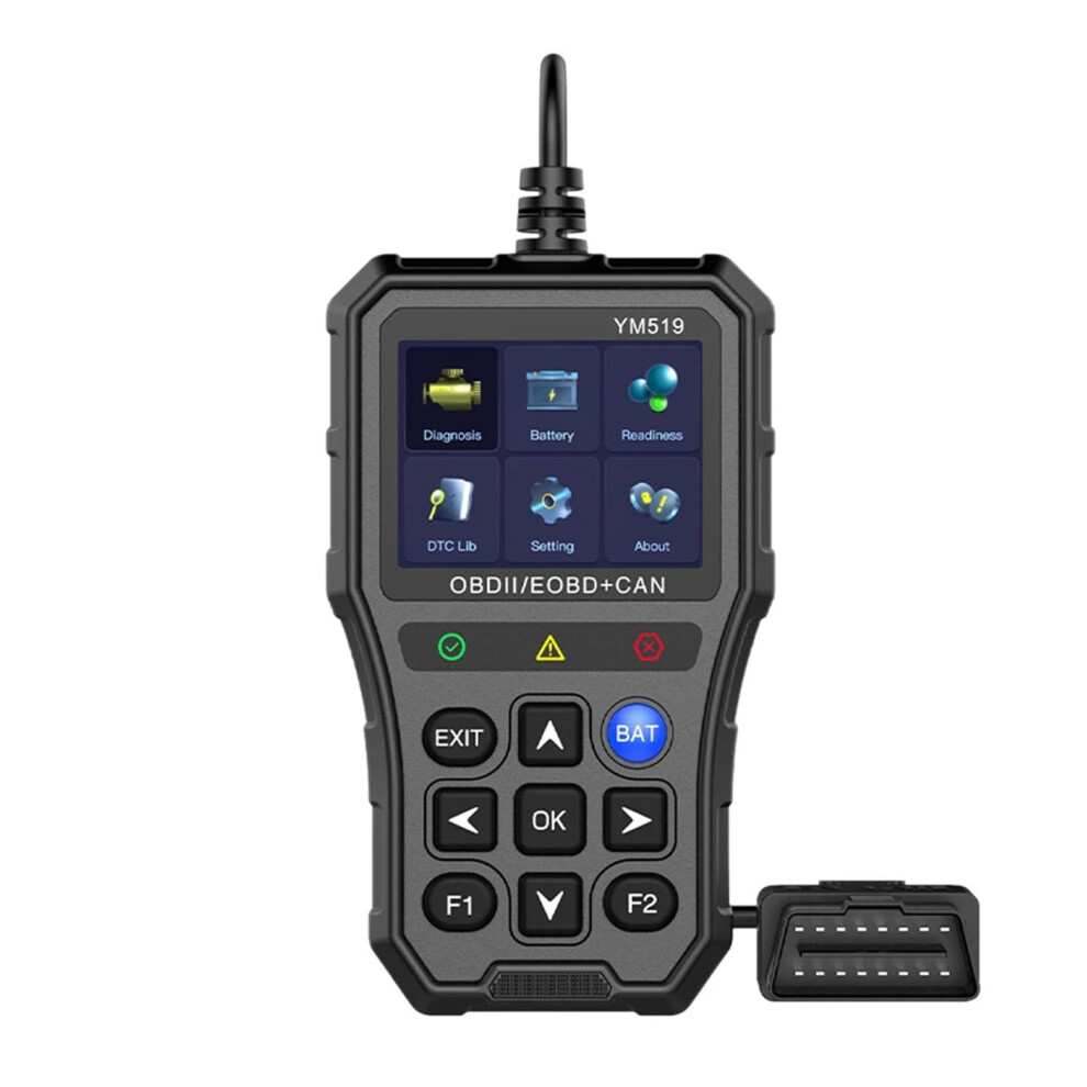 Obd2 Scanner Car Diagnostic Tool With Battery Tester, Fast Engine Code Reading Ym519 Light 9347817023343