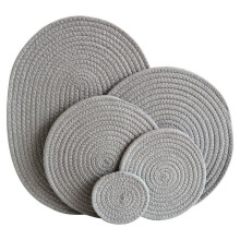 Cotton Rope Placemats Set with HeatResistant Protection, Stylish Woven Design for Dining Table