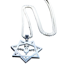 Collier polyvalent de couleur argent pour femmes, pendentif