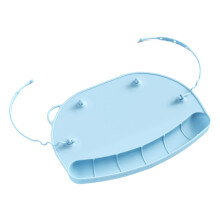 Silicone Baby Placemat with Food Catching Pocket and Nonslip Suction Cups for Toddlers Blue