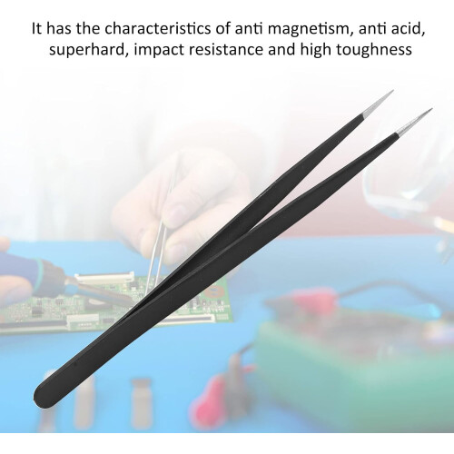 ESD Tweezers  Accuracy Tip Anti Static Acid Resistant for PCB Electronics 2