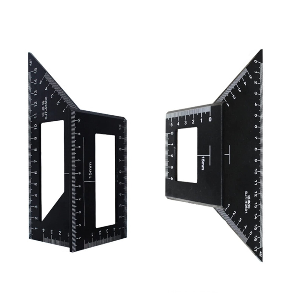 Saddle Layout Square Gauge Set Of 2, 45/45 And 90/45 Degree Miter Angle Ruler Caliper, Black Ref: 9336 9382693702401