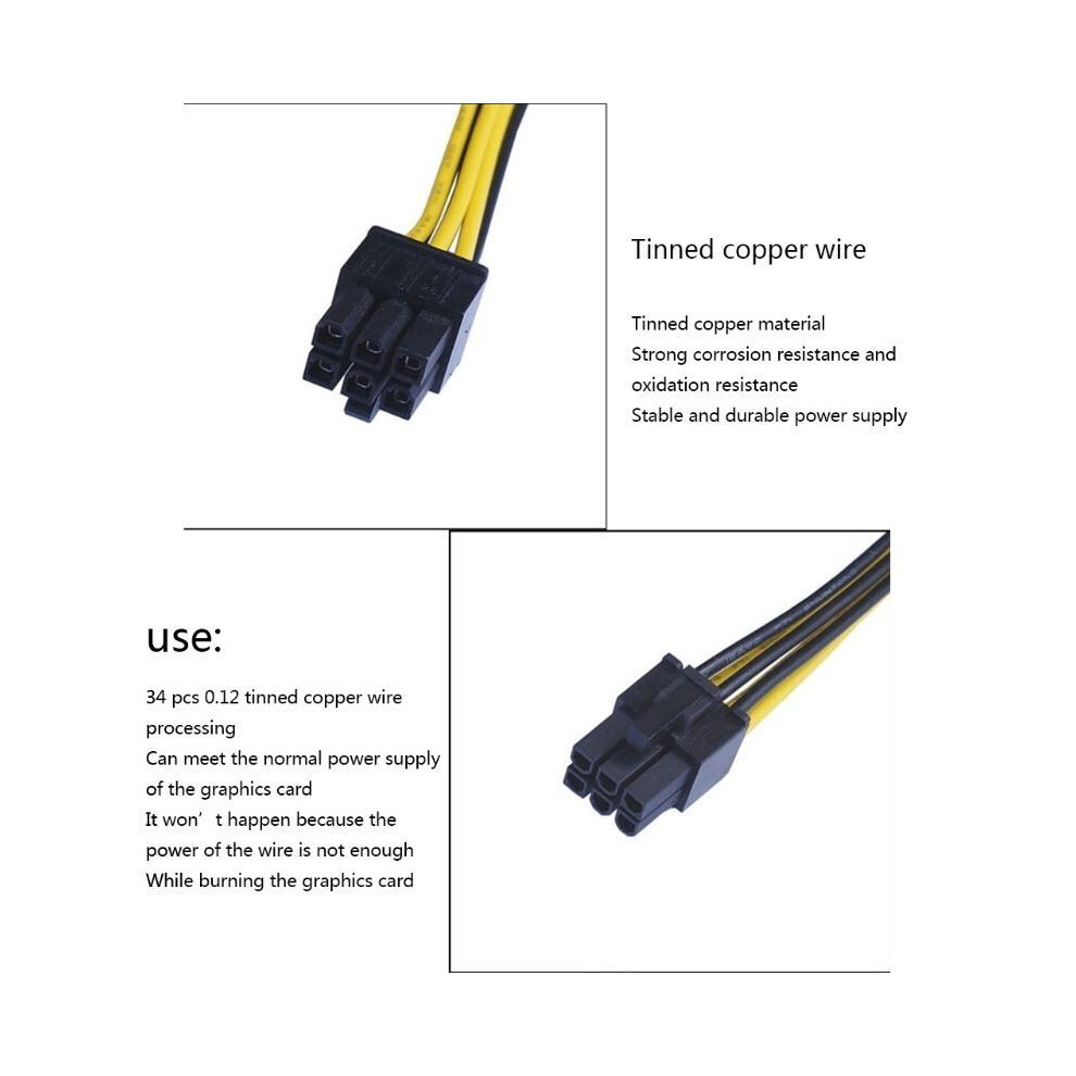 8Pin Cpu Gpu Graphics Card Adapter Cable 6Pin Male To 8Pin Male Power Cord 32Cm 6935161523188