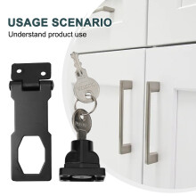 With Key Hasp Lock Drawer Zinc Alloy Letter Box Locker Office Cabinet Lock Double Door Cabinet Lock Drawer Locks