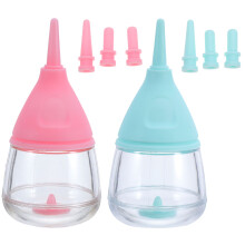 2Sets Portable Silicone Pet Feeder Bottles for Newborn Kittens Puppies