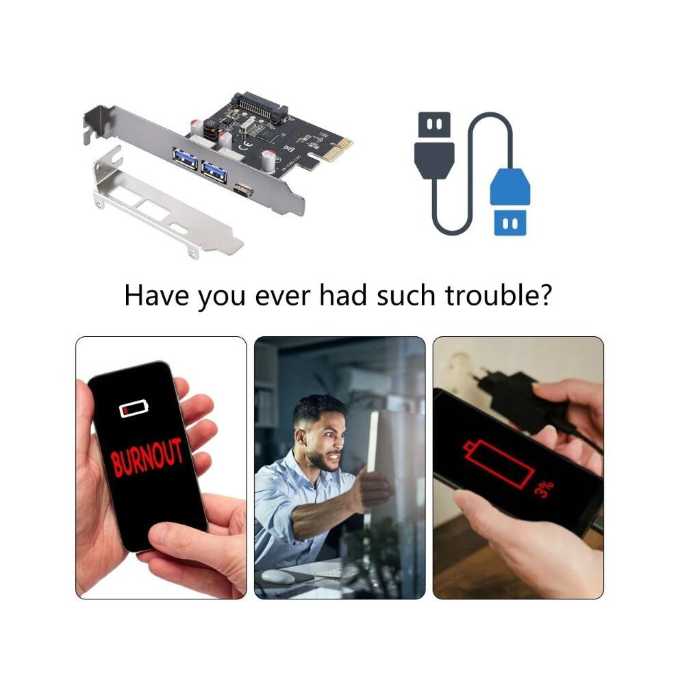 Pciexpress Expansion Card With Usb3.0 Usb3.1 Typec For Fast Data Transfer Vl805 Control Easy Installation 6935161515626
