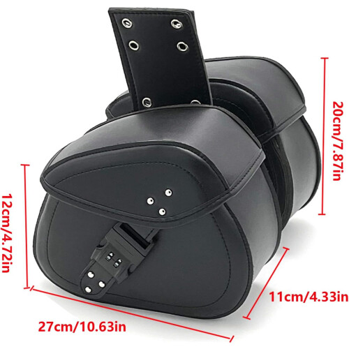 Motorcycle Saddlebags Waterproof TripleLayer Fabric with Password Lock Large Capacity Storage 2