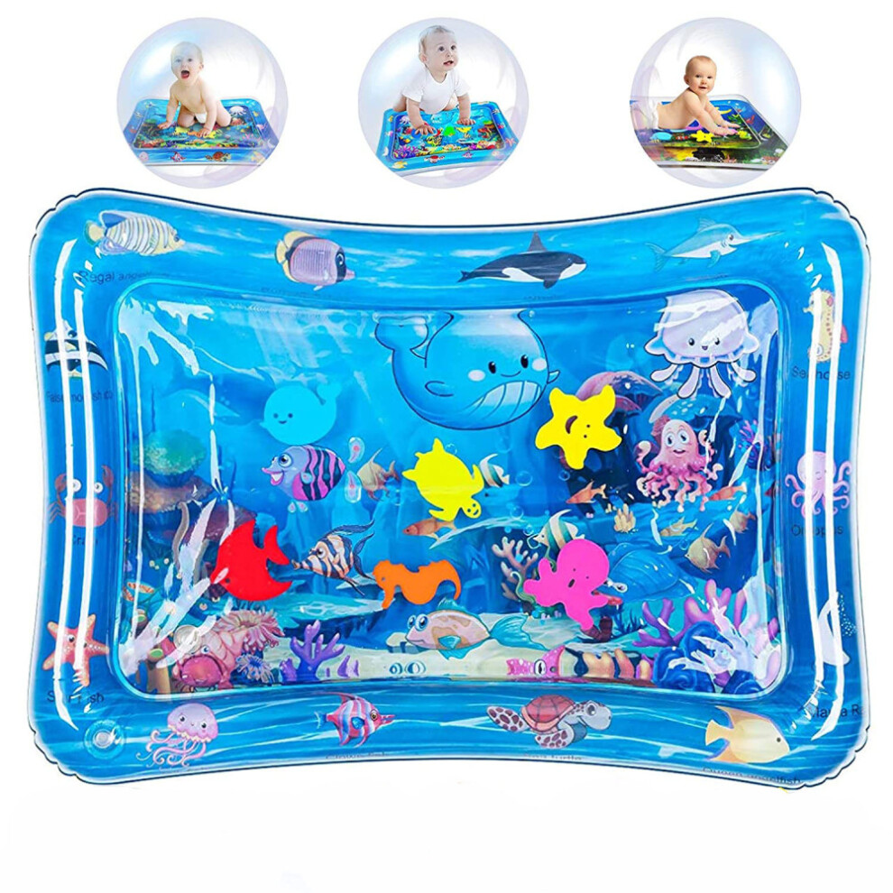 Water Play Mat for Early Development Activities, Inflatable Tummy Time Mat for Sensory Development and Motor Skills Improvement, High Quality PVC