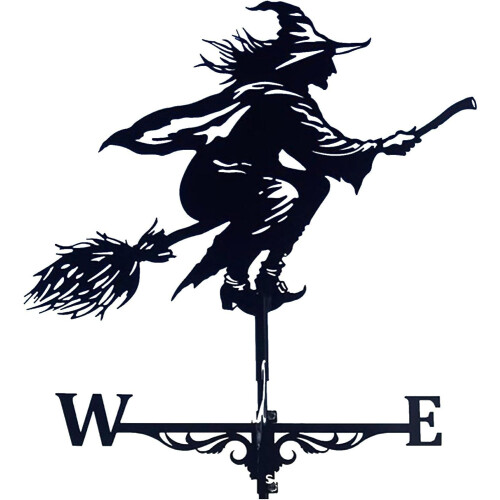 Ανοξείδωτο εξωτερικό μάγισσα Weathervane, δείκτης κατεύθυνσης ανέμου για σπίτι,