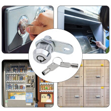 Cabinet Desk Drawer Tubular Cam Lock 17mm with 2 Keys for Mailboxes Toolbox Enclosures 90 Degree Rotation Zinc Alloy Lock