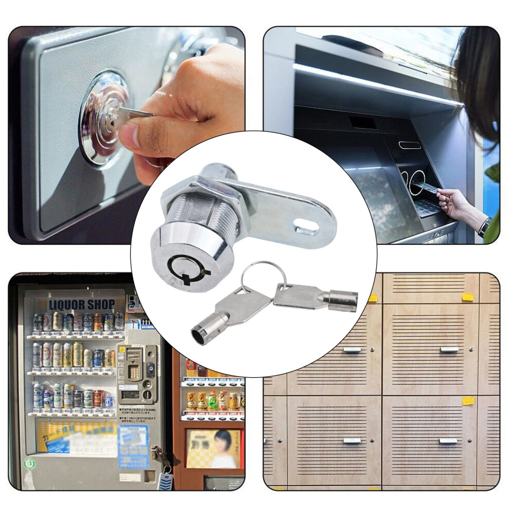 Cabinet Desk Drawer Tubular Cam Lock 17Mm With 2 Keys For Mailboxes Toolbox Enclosures 90 Degree Rotation Zinc Alloy Lock 6935161504934