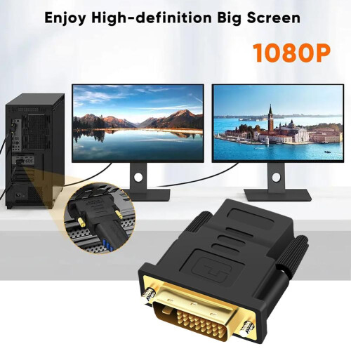 Προσαρμογέας 1080P DVI σε HDMI 24 1 Αμφίδρομη Αμοιβαία Μετατροπή Επιμεταλλω