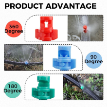 100PCS 360-Grad-Besprühungsdüsenbewässerung, Sprinklersprüher für Gartenbewässerungssystem, Sprüher mit automatischen Tropfern