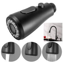 Wasserhahnsprüher Silber/Schwarzer ABS-Filter Schwenksprinkler mit Schalter für Küchenwasserhahn Badezimmerdusche Hausbeschläge