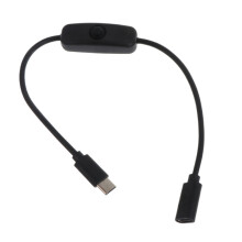 Stromschalter für 4B-Netzteil, USB-Typ-C-Männchen-zu-Typ-C-Weib-Verlängerungskabel mit Ein/Aus-Knopf