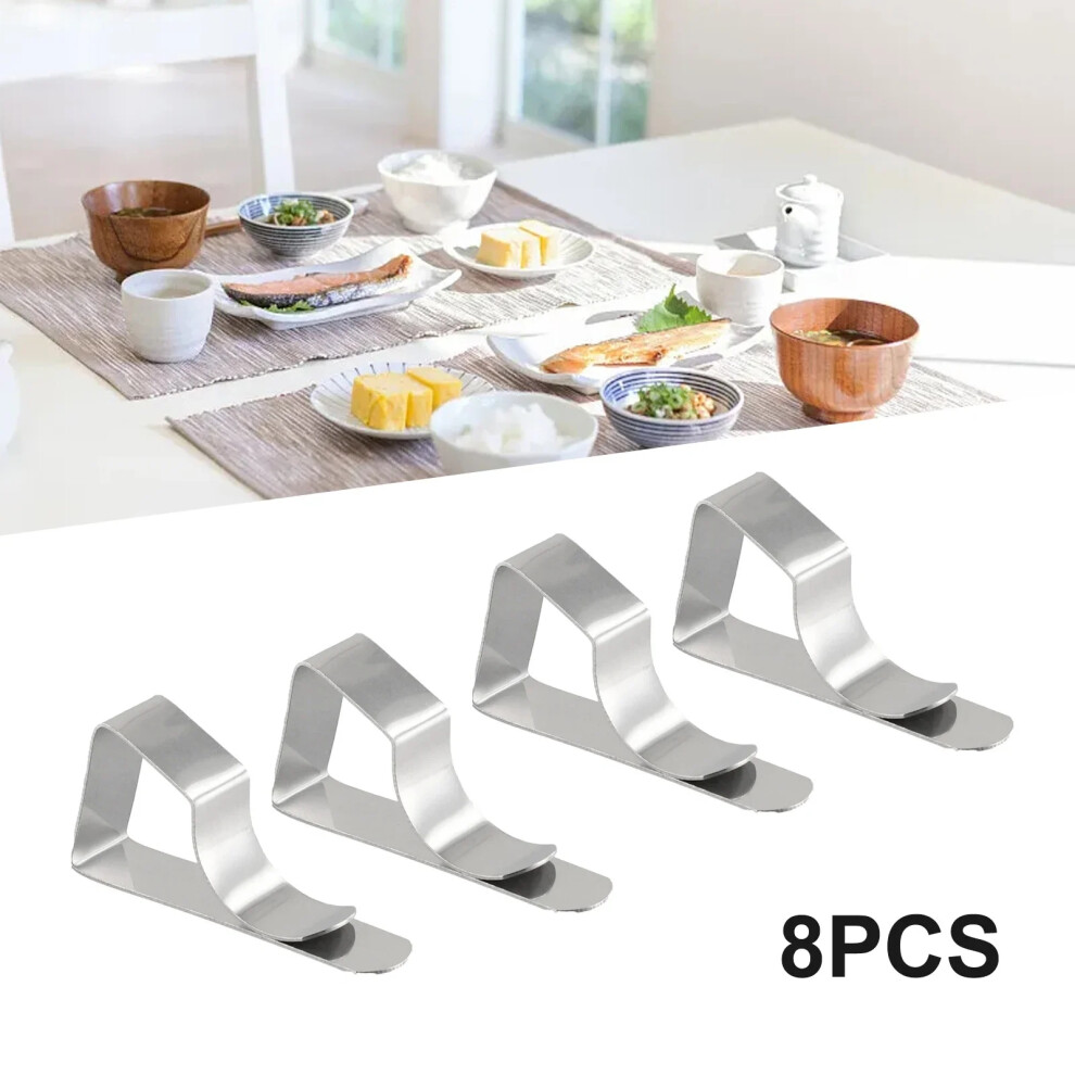 8Pcs Stainless Steel Tablecloth Clamps Tablecloth Clamps Holder Clip Picnic Table Cover Clip Home Kitchen Accessories 6935161464610