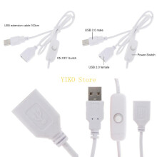 K32C USB-Kabel mit Schalter-EIN/AUS-Kabel 5V USB-Ladekabel für USB-Lampenlüfter