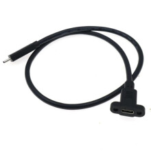 30-100 cm Typ-C-Datenladekabel von männlich zu weiblich mit Ohrschrauben-Befestigungspanel, 17 mm Schraubenlochabstand