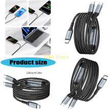 K32C PD140W Cavo per ricarica veloce Tipo C Trasferimento dati 480Mbps Tessuto in nylon per telefoni Tablet, laptop lunghi 120cm