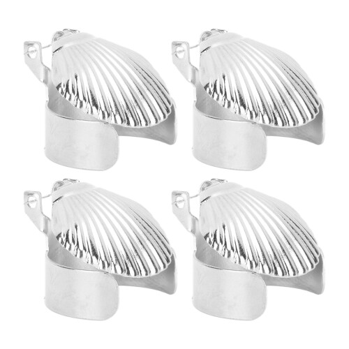 Candle Snuffer Set of 4 in Silver Metal Shell Pattern Automatic Extinguishers