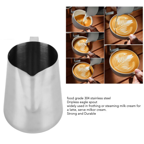 Edelstahl-Milchaufschäumer Milchkaraffe 900ml mit Skala 2