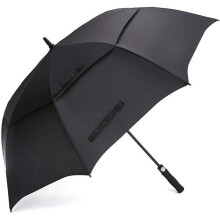 Waterproof Pongee Fabric Golf Umbrella Automatic Open Extra Large Double Canopy Oversize Windproof Stick Umbrellas Featuring Ergonomic Handle SPF 50+