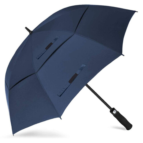Golf Umbrella With Ergonomic Handle Automatic Open Extra Large Double Canopy Waterproof Windproof Oversized Stick Umbrellas Featuring SPF 50+ Sun Prot