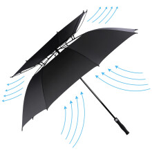 Golf Umbrella Extra Large Canopy Automatic Open Windproof Stick Oversized Vented Double Canopy Design Durable Frame Waterproof For Business Travel