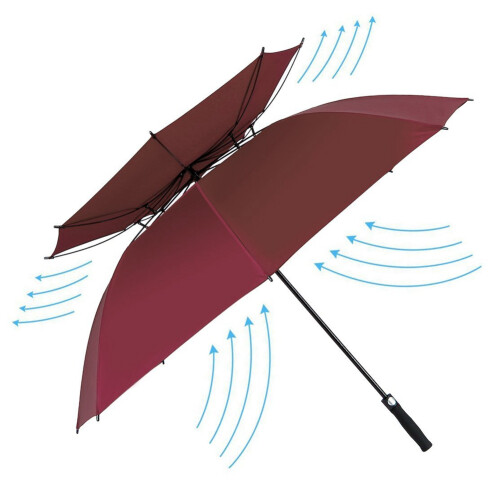 Stick Umbrella Windproof Double Canopy Design Vented Automatic Open Oversized Golf Extra Large Canopy Waterproof Durable Frame For Daily Use 2
