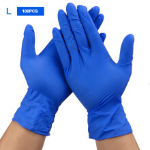 Disposable Latex Free Gloves, Industrial Blue Nitrile Gloves For Multi Purpose Use, Non Sterile Powder Free With Coarse Texture And Oil Solvent Resist
