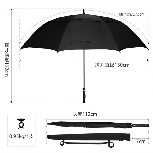 Waterproof Pongee Fabric Golf Umbrella Automatic Open Extra Large Double Canopy Oversize Windproof Stick Umbrellas Featuring Ergonomic Handle SPF 50+ 1
